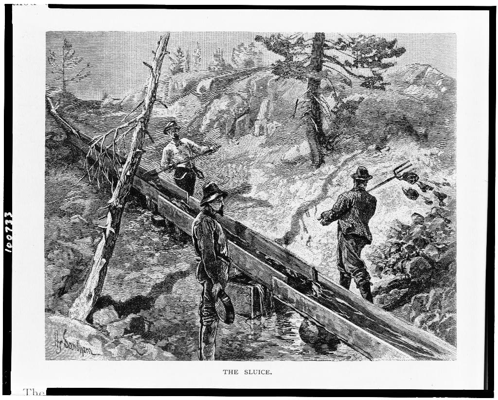 sluice box gold mining